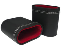 Juego de cubiletes de backgammon en cuero sintético