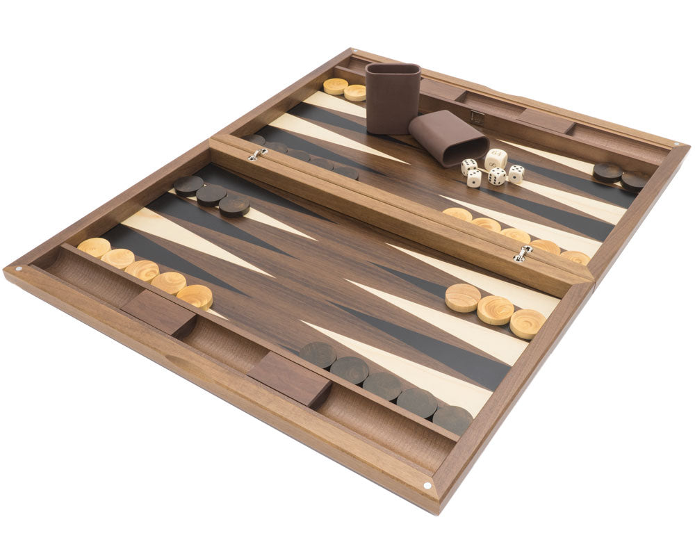 Backgammon Dal Negro en nogal de Londres y tulipwood