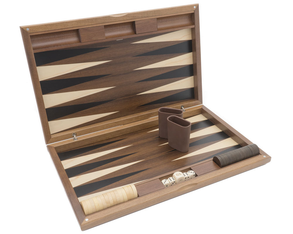 Backgammon Dal Negro en nogal de Londres y tulipwood