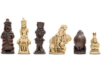 Piezas de ajedrez Berkeley Chess 'Alice in Wonderland' Russet