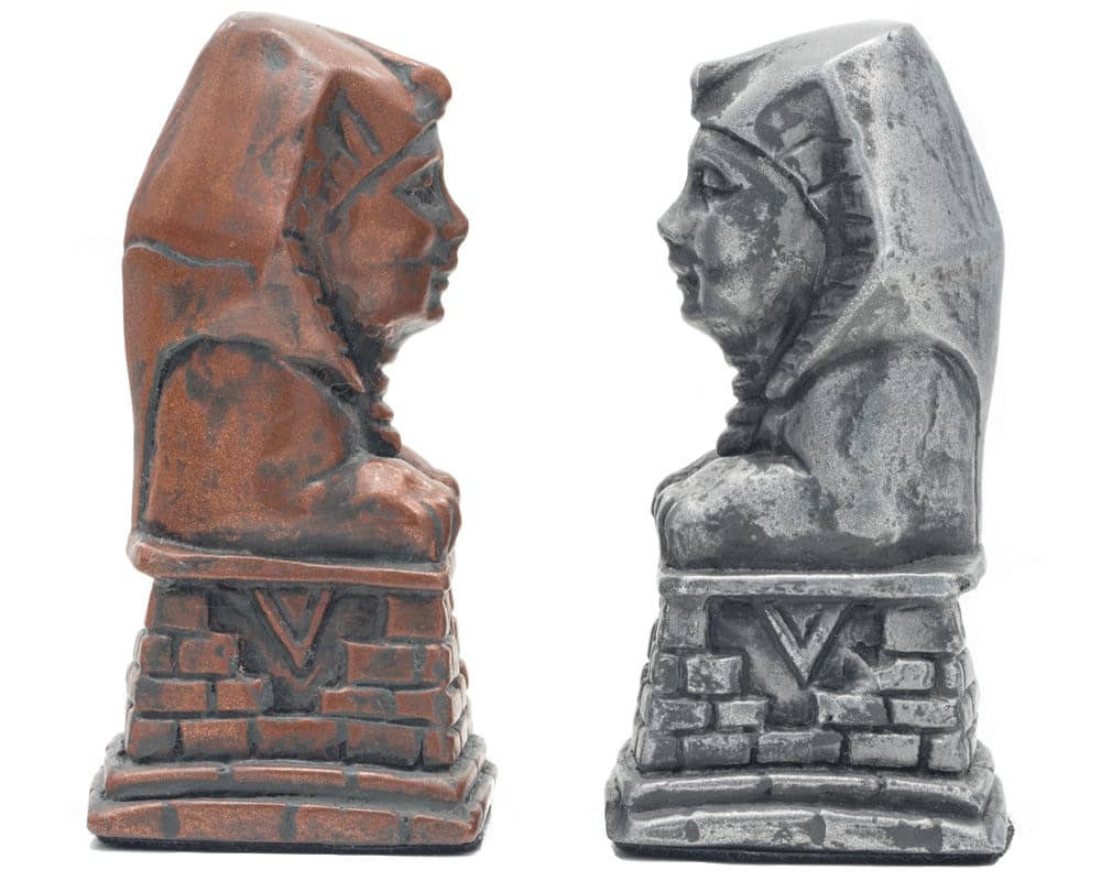 Egyptian metallic chess men in copper and silver finish from Berkeley Chess