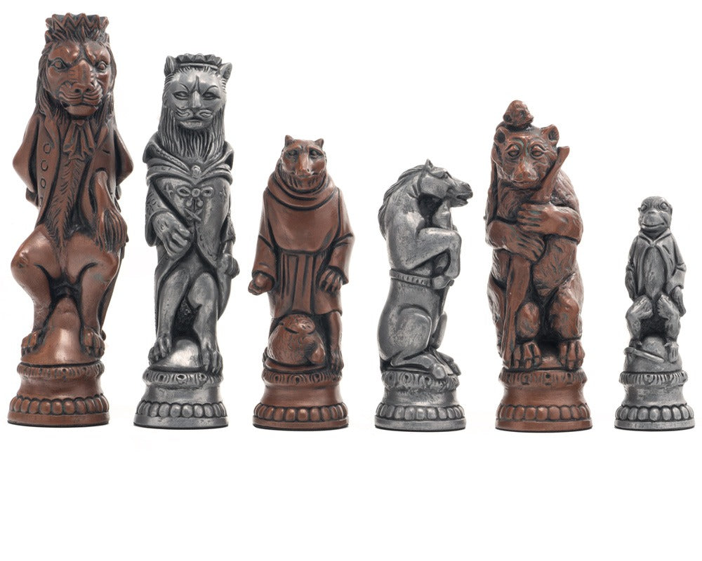Berkeley Chess Reynard the Fox — Piezas de ajedrez metálicas