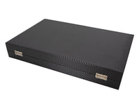 Italfama Juego de Backgammon plegable de piel sintética en negro y naranja