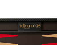 Juego de backgammon plegable de cuero sintético de Italfama en negro y rojo