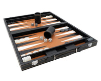 Juego de Backgammon Plegable de Polipiel Italfama en Negro y Beige