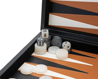 Juego de Backgammon Plegable de Polipiel Italfama en Negro y Beige