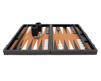 Juego de Backgammon Plegable de Polipiel Italfama en Negro y Beige