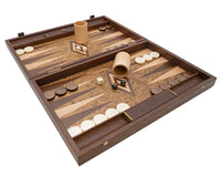 Juego de backgammon de lujo Manopoulos en nogal y wengué con copas de lujo