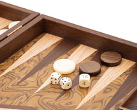 Juego de backgammon de lujo Manopoulos en nogal y wengué con copas de lujo