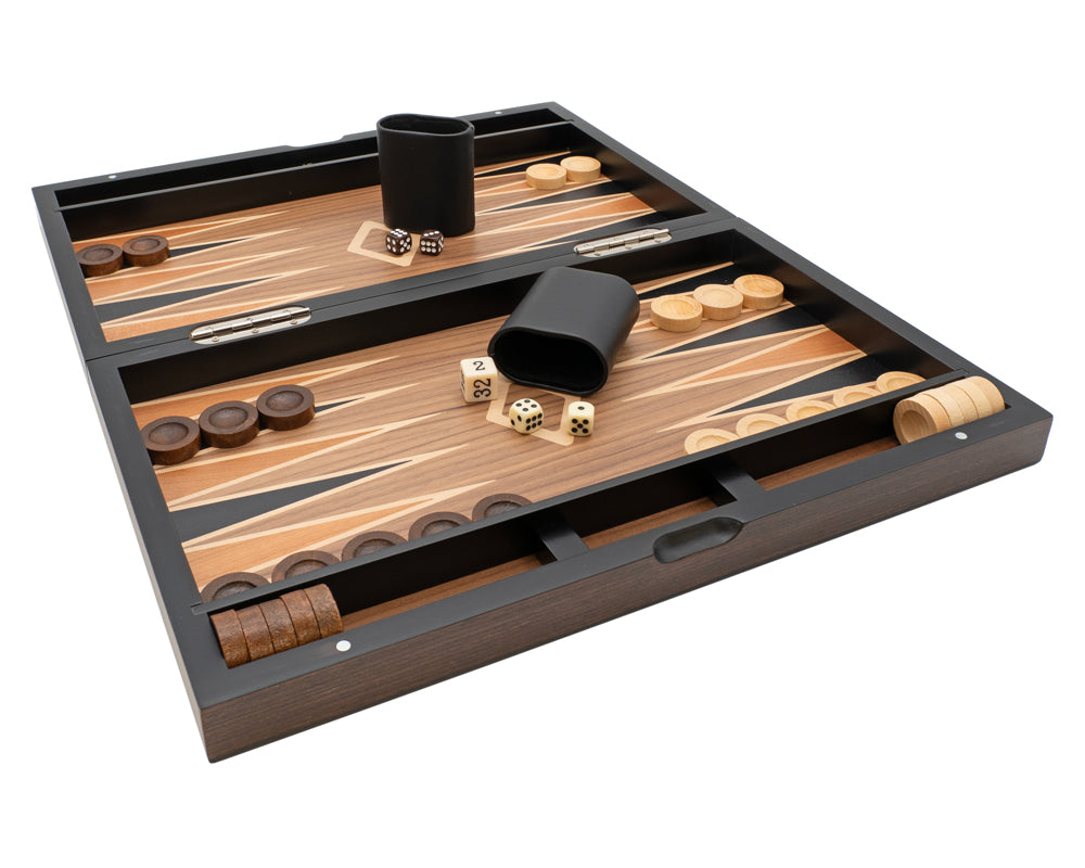 Italfama Juego de Backgammon plegable de madera con bolsa protectora