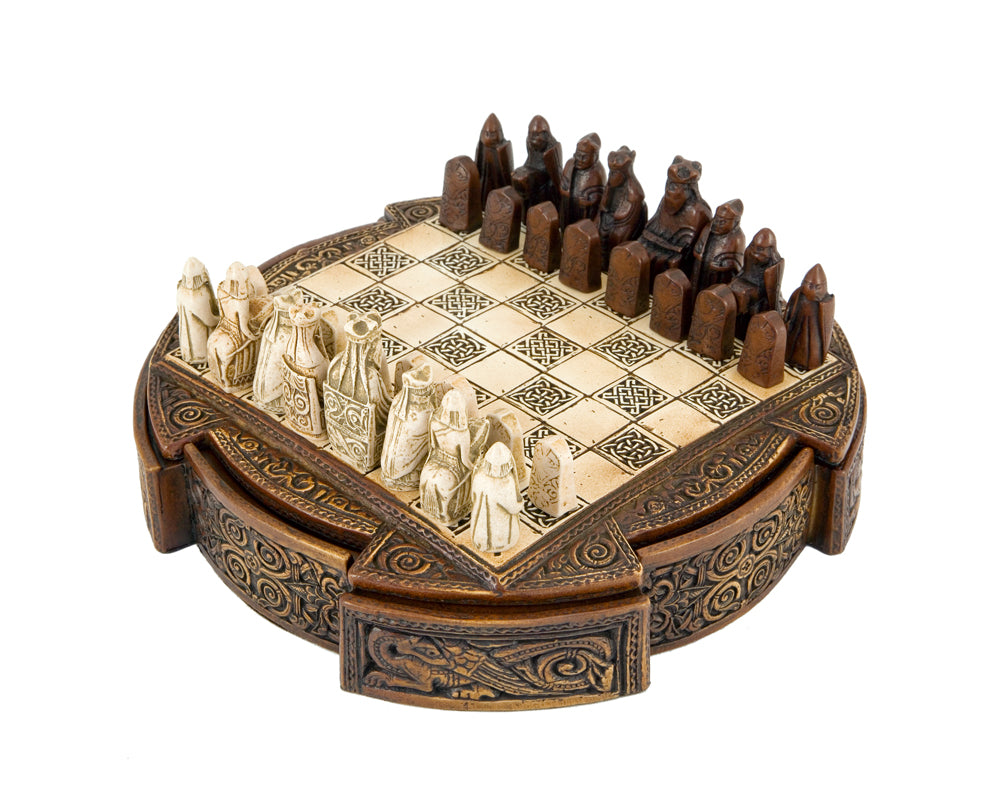 Isla de Lewis - Juego de ajedrez céltico compacto, 22,9 cm