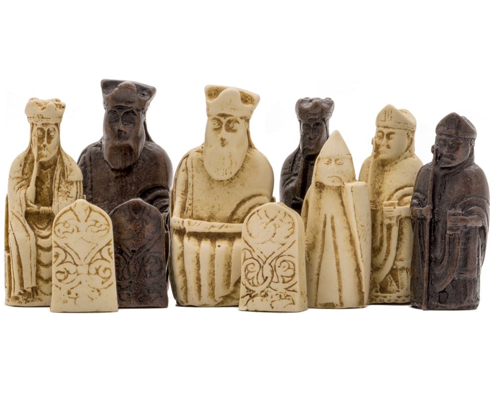 Isle of Lewis Celtic Chess Set Ivory Miniature Pieces