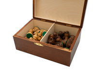 Estuche para piezas de ajedrez de madera de abedul número 5, color oscuro