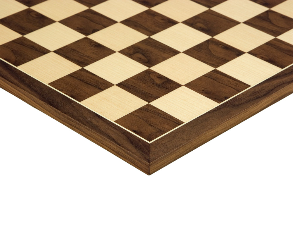 Tablero de ajedrez de nogal y arce de 50 cm