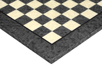 Tablero de ajedrez de lujo de 43 cm en arce gris oscuro y olmo