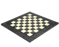 Tablero de ajedrez de lujo de 43 cm en arce gris oscuro y olmo