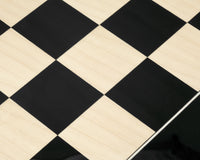 Tablero de ajedrez de lujo de 55 cm en anegre y arce negro lacado