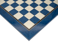 Tablero de ajedrez Deluxe lacado en azul de 50 cm en arce