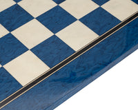 Tablero de ajedrez Deluxe lacado en azul de 50 cm en arce