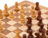 Juego de ajedrez magnético plegable de viaje de lujo en madera maciza, 19 cm