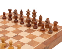 Juego de ajedrez magnético plegable de viaje de madera maciza de lujo, 30 cm