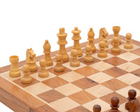 Juego de ajedrez magnético plegable de viaje de madera maciza de lujo, 30 cm