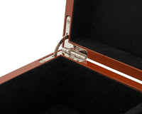 Estuche para piezas de ajedrez de madera de raíz con tapa con bisagras, tamaño pequeño