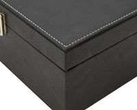 Estuche para piezas de ajedrez de piel sintética negra