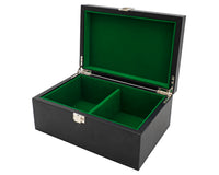 Estuche para piezas de ajedrez de piel sintética negra