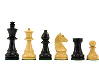 Piezas de ajedrez Staunton — Caballos Down Head ebanizados — 8,3 cm