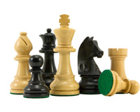 Piezas de ajedrez Staunton — Caballos Down Head ebanizados — 8,3 cm