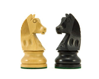 Piezas de ajedrez Staunton — Caballos Down Head ebanizados — 8,3 cm