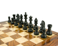 Piezas de ajedrez Staunton — Caballos Down Head ebanizados — 8,3 cm