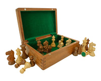 Piezas de ajedrez Staunton "Caballo Feroz" Sheesham - 7,6 cm - Incluye estuche para piezas de ajedrez en madera oscura