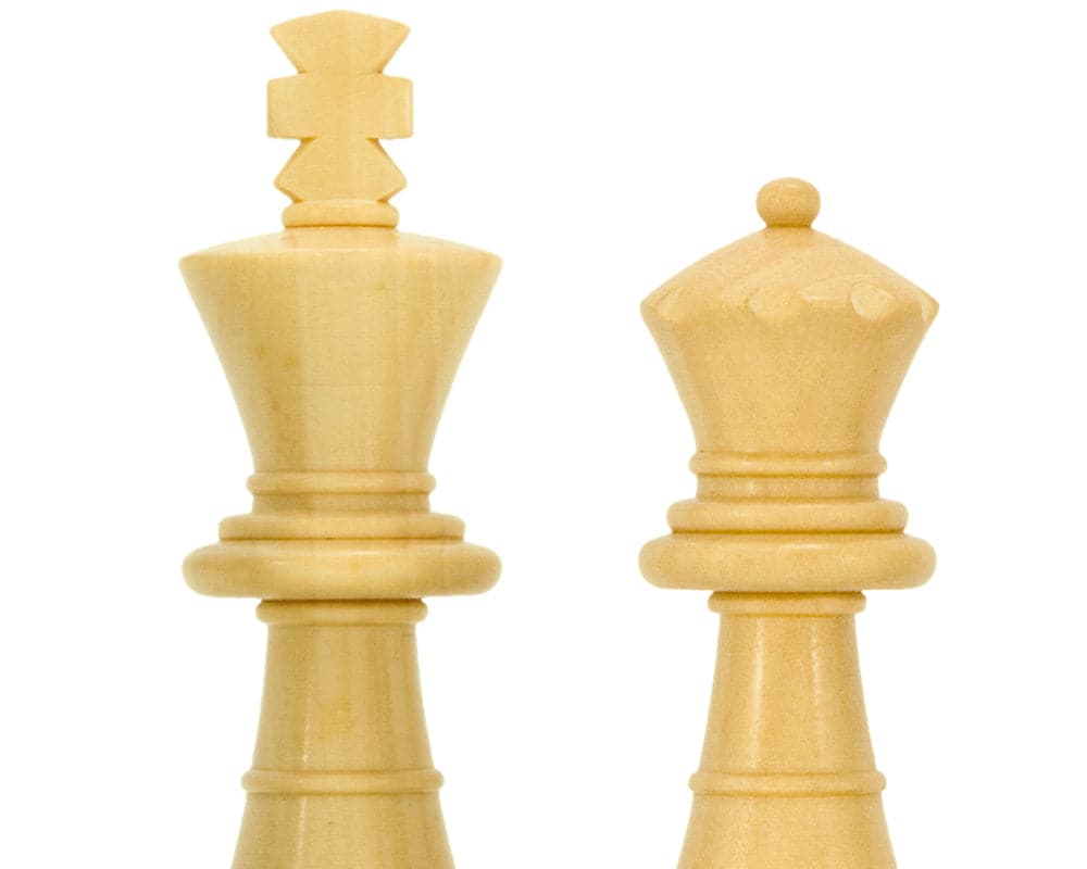 Hand-turned ebonised boxwood chess king and queen from the Emerald Series Chess Pieces set