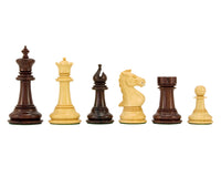 Serie Madrid — Piezas de ajedrez de lujo en palo santo — 10 cm