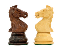 Serie Madrid — Piezas de ajedrez de lujo en palo santo — 10 cm