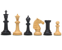 Piezas de ajedrez Staunton clásicas, serie Bath en ébano - 10,8 cm