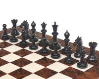 Piezas de ajedrez Staunton clásicas, serie Bath en ébano - 10,8 cm