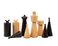 Piezas de ajedrez Art Déco de boj ebonizado - 8,9 cm