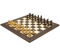 Windsor Wenge and Rosewood Chess Set with Deluxe Wenge veneer board featuring elegantly styled chess pieces