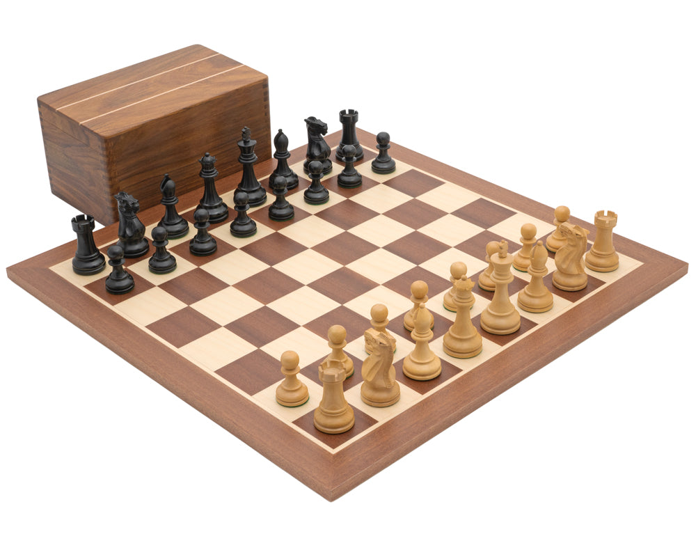 Juego de ajedrez Staunton Competition negro con estuche para piezas de ajedrez