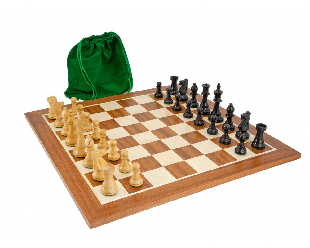 Conquest Series Juego de ajedrez negro y caoba