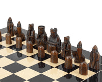 Juego de ajedrez Isla de Lewis negro brillante