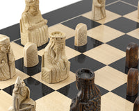 Juego de ajedrez Isla de Lewis negro brillante