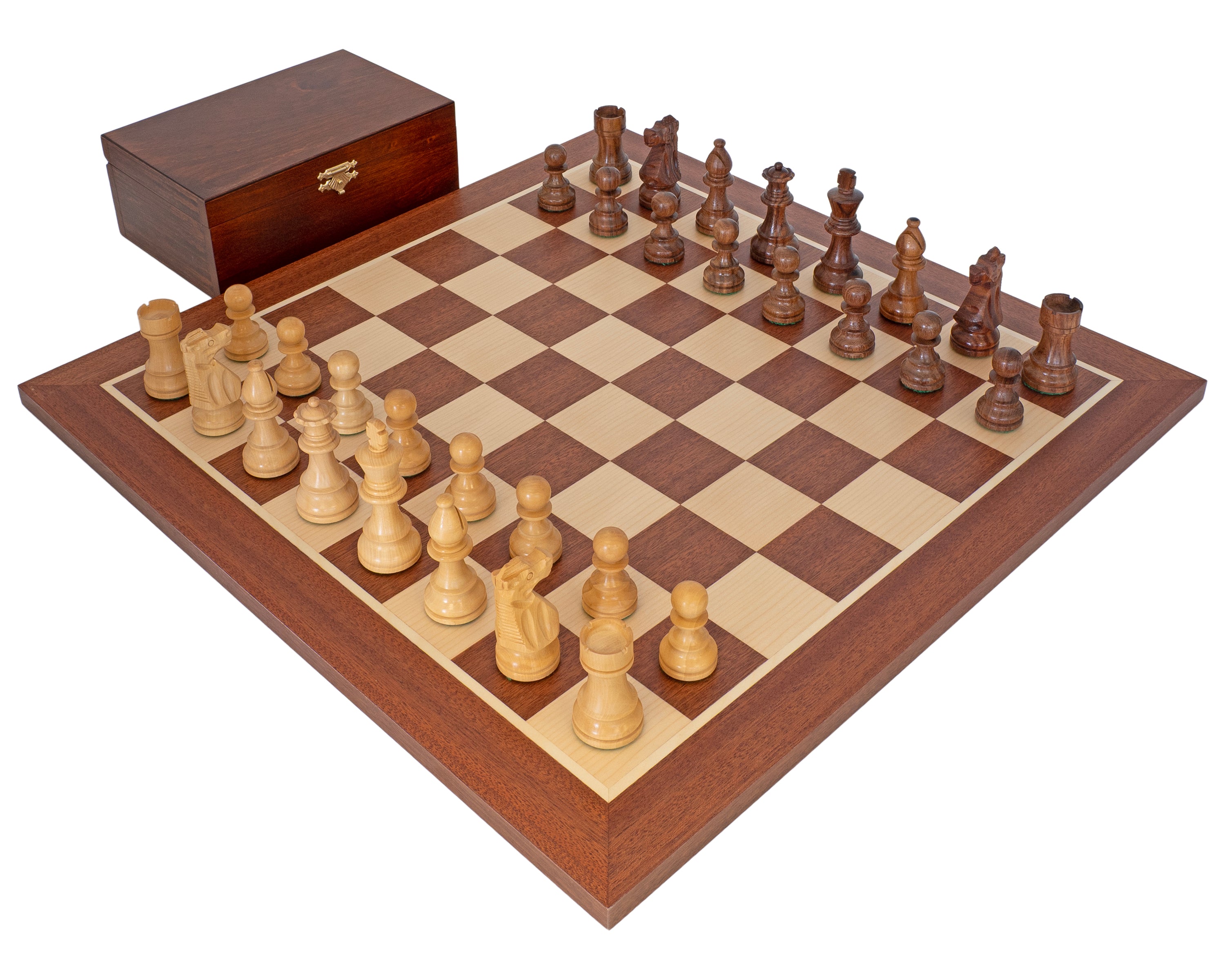 Juego de ajedrez Caballo francés Sheesham-Caoba