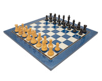 Juego de ajedrez Serie Oxford en arce negro y azul