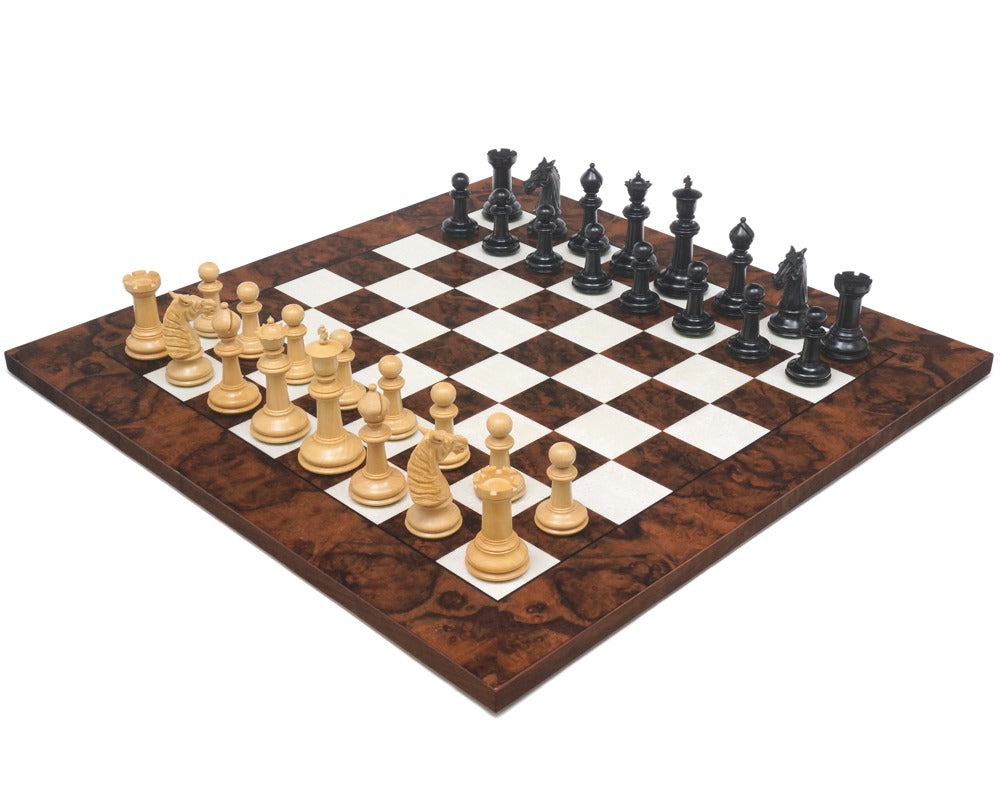 Gran Juego de ajedrez Staunton clásico en Ébano y Nogal Oscuro — Serie Bath