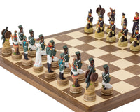 Juego de ajedrez temático "Napoleón vs. rusos" pintado a mano de Italfama