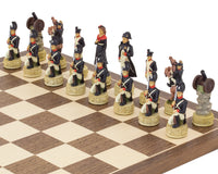 Juego de ajedrez temático "Napoleón vs. rusos" pintado a mano de Italfama